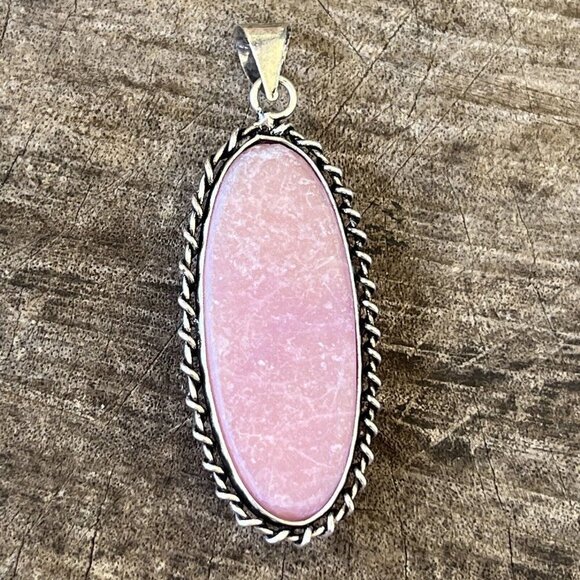 Pink Opal 925 Sterling Silver Necklace Handmade Pendant gemstone - Picture 8 of 12
